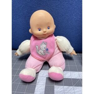 2000 Hong Kong City Toys‎ Doll Plush Pink White Pajamas Bib Kitten